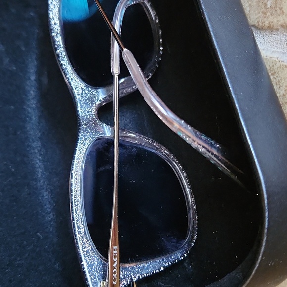 Coach Glitter Predcription  Sunglasses With Black Coach Hardshell Case - Picture 2 of 12